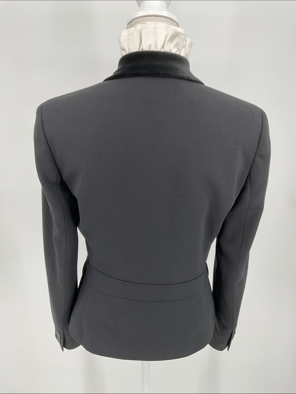 Lauren Ralph Lauren Black Wool Blazer Velvet Collar Tailored Equestrian Size 6 - Picture 3 of 13